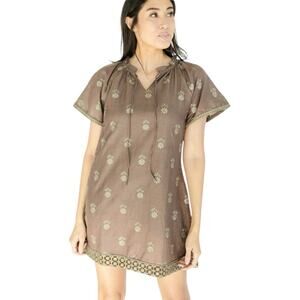 NEW Clara the Label Blair Tunic Dress in Willow Brown Embroidered Small